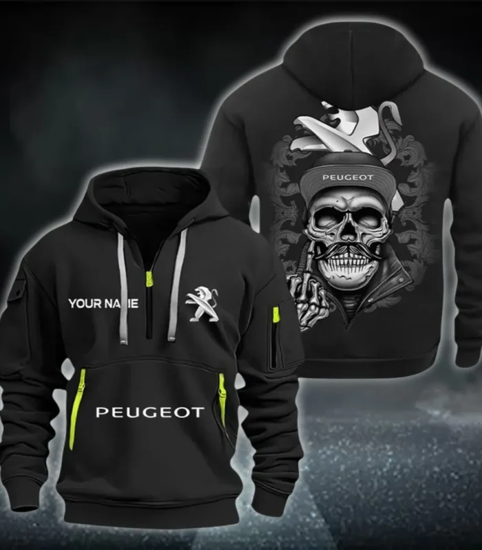 Commuter Vehicle Hoodie Half Zipper, True Supporter Half-Zip Hoodie CAR166 - Black