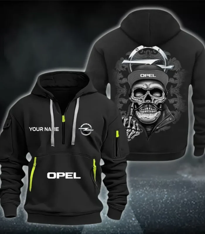 Urban Car Hoodie Half Zipper, Bold Energy Hoodie CAR166 - Black