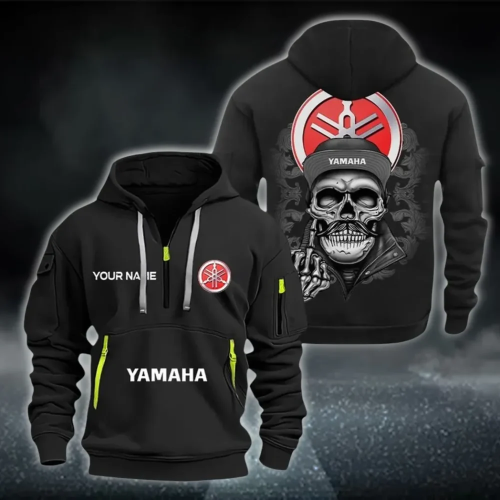 Motorbike Hoodie Half Zipper, Athletic Fan Half-Zip Hoodie CAR166 - Black