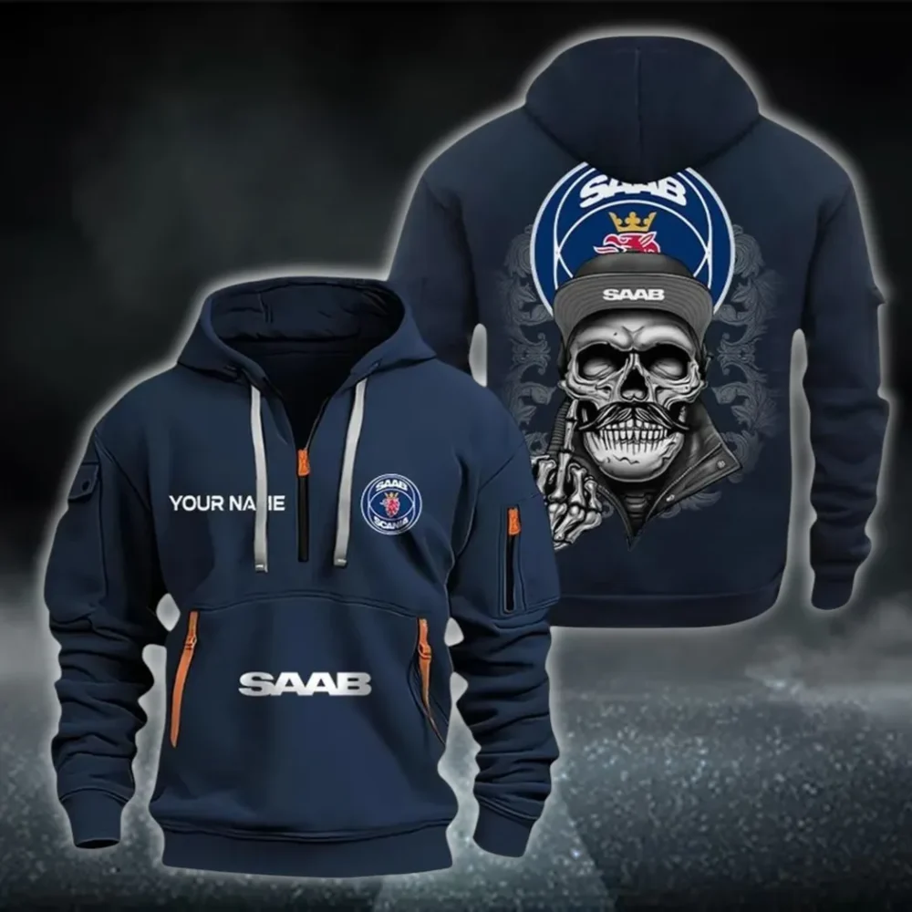 Rugged Terrain Auto Hoodie Half Zipper, Active Spirit Hoodie CAR166 - Navy