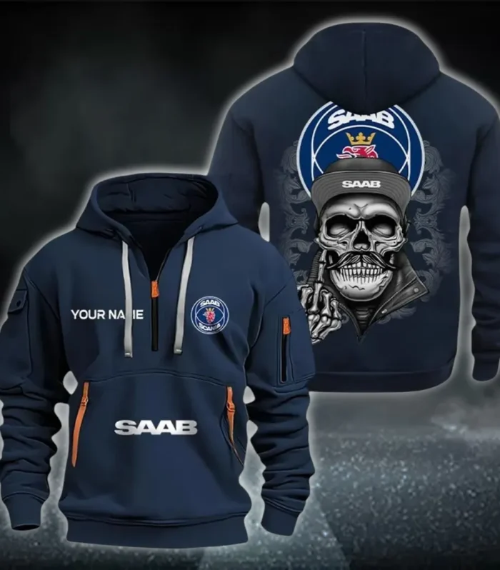 Rugged Terrain Auto Hoodie Half Zipper, Active Spirit Hoodie CAR166 - Navy