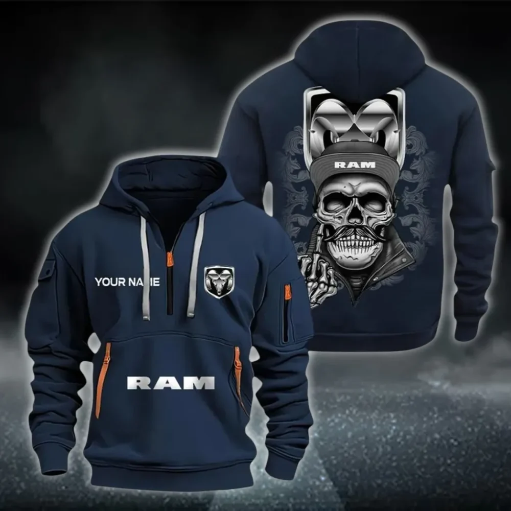 Tough Truck Brand Hoodie Half Zipper, True Supporter Half-Zip Hoodie CAR166 - Navy