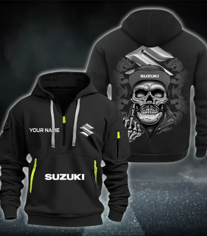 Speed Demon Hoodie Half Zipper, Supporter Style Half-Zip Hoodie CAR166 - Black