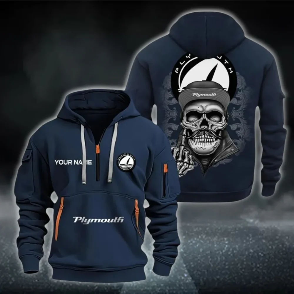 Heritage Vehicle Hoodie Half Zipper, True Supporter Half-Zip Hoodie CAR166 - Navy