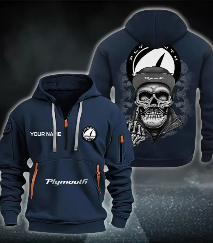 Heritage Vehicle Hoodie Half Zipper, True Supporter Half-Zip Hoodie CAR166 - Navy