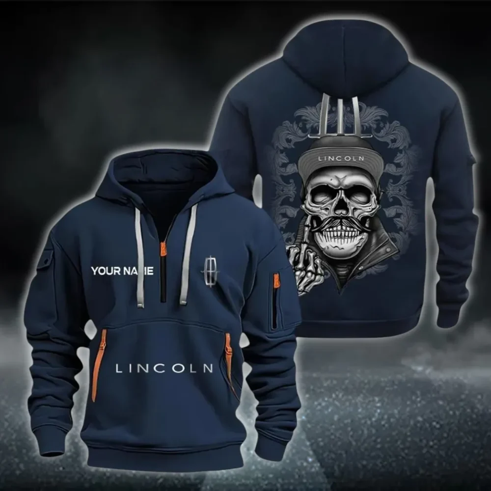 Car Hoodie Half Zipper, Warm Up Hoodie CAR166 - Navy