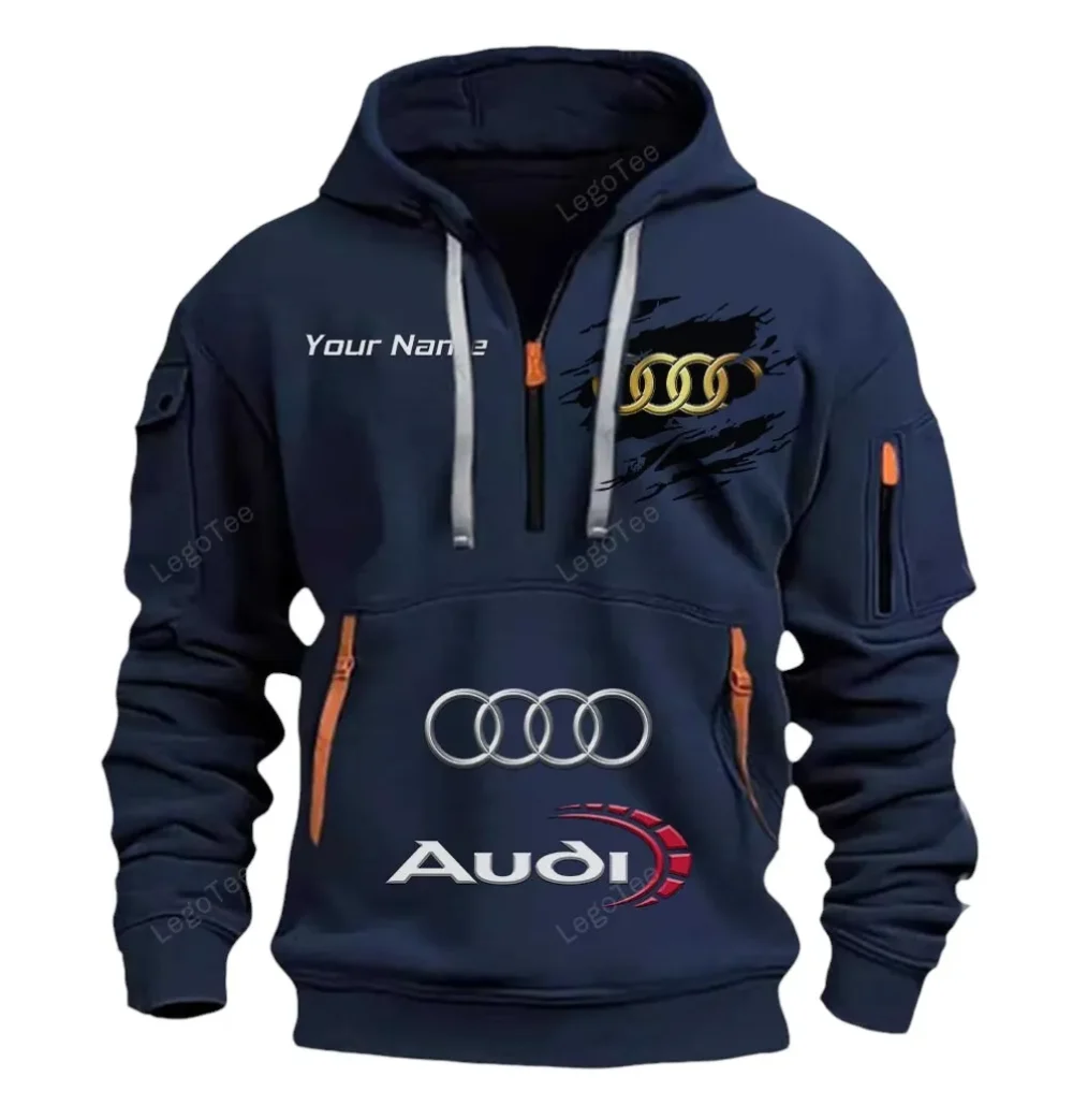 Executive Car Hoodie Half Zipper, Fan Pride Half-Zip Hoodie CAR113 - Navy - Image 2