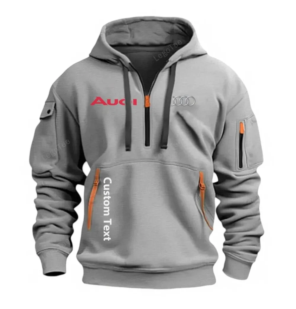 Executive Car Hoodie Half Zipper, True Fan Hoodie CAR112 - Gray - Image 2