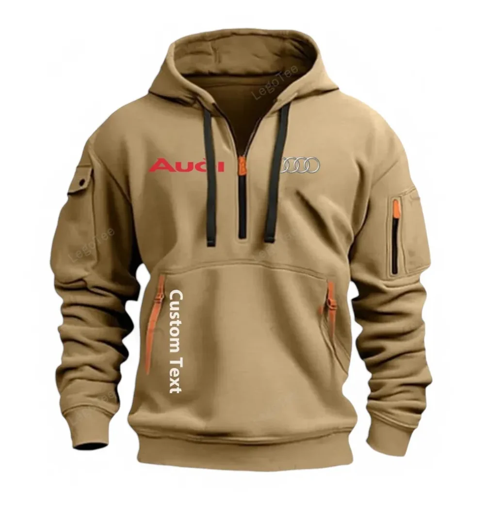 Performance Sedan Hoodie Half Zipper, Active Spirit Hoodie CAR112 - Khaki - Image 2