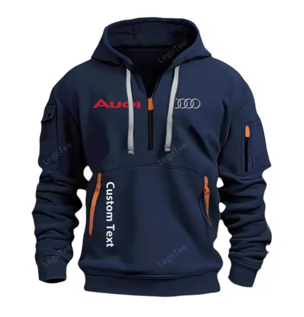 Premium Vehicle Hoodie Half Zipper, Sport Spirit Hoodie CAR112 - Navy - Image 2