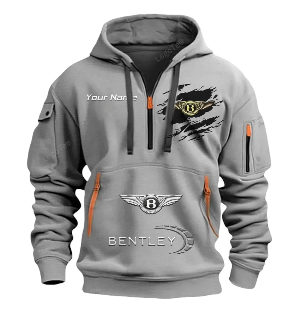 Flagship Luxury Auto Hoodie Half Zipper, Active Supporter Half-Zip Hoodie CAR113 - Gray - Image 2