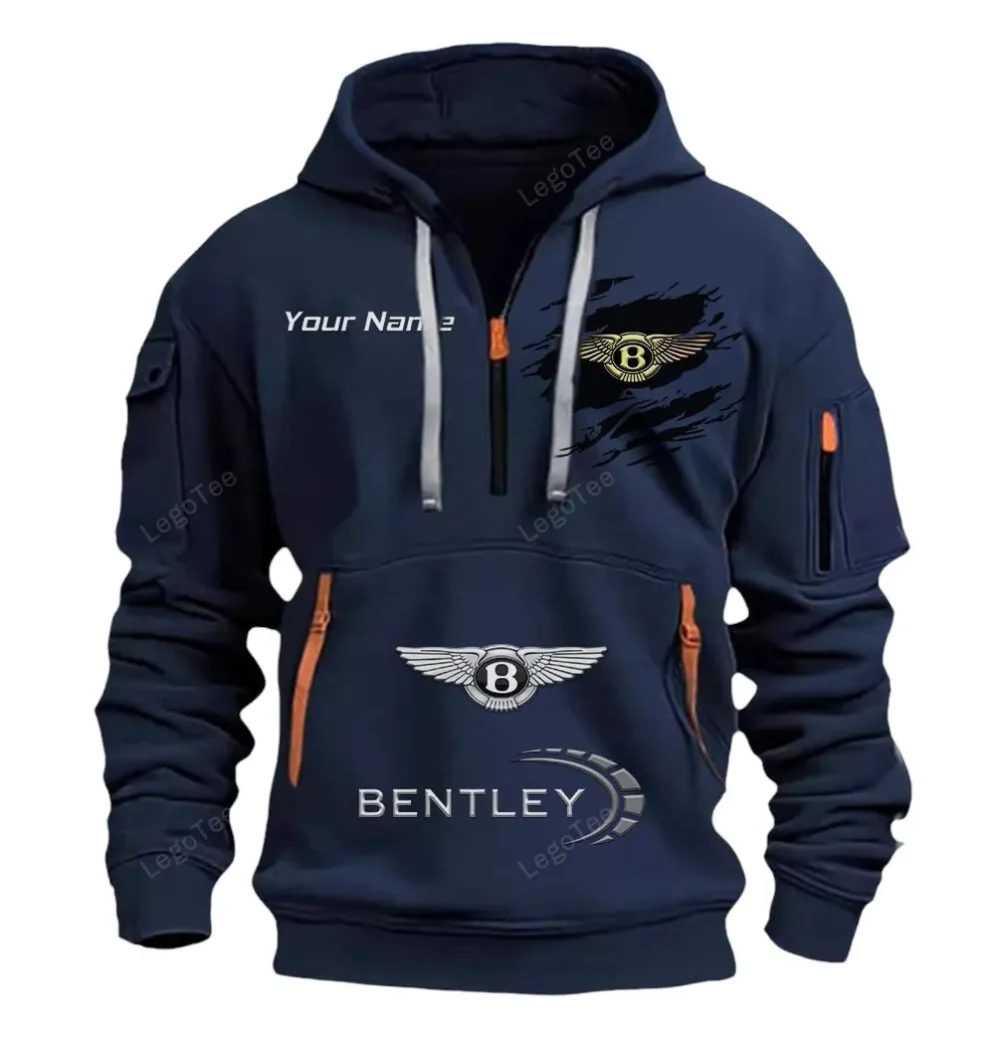 Elite Luxury Ride Hoodie Half Zipper, Warm Up Hoodie CAR113 - Navy - Image 2