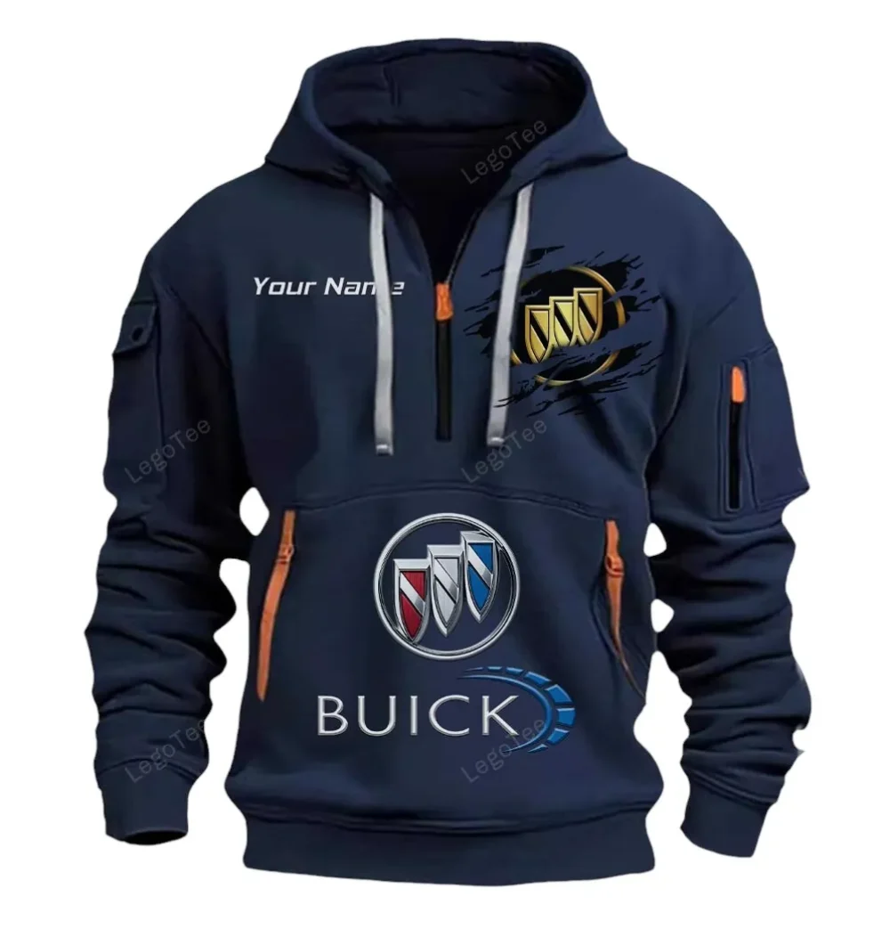 Comfort-Oriented Car Hoodie Half Zipper, Supporter Spirit Hoodie CAR113 - Navy - Image 2
