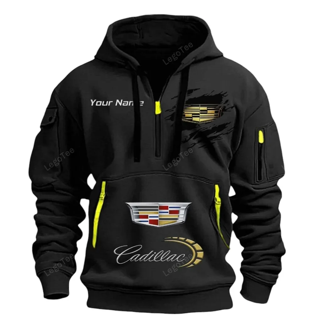 Luxury Sedan Hoodie Half Zipper, Performance Fan Hoodie CAR113 - Black - Image 2