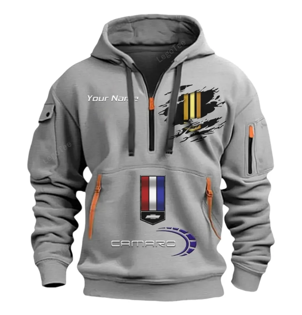 US Performance Coupe Hoodie Half Zipper, Sporty Fan Half-Zip Hoodie CAR113 - Gray - Image 2
