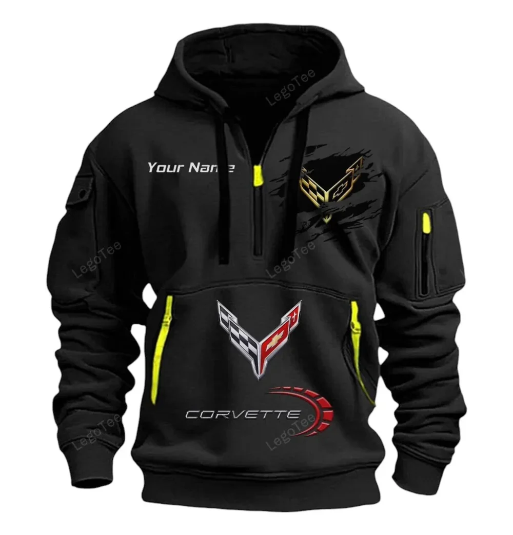 US Performance Car Hoodie Half Zipper, Game Time Hoodie CAR113 - Black - Image 2