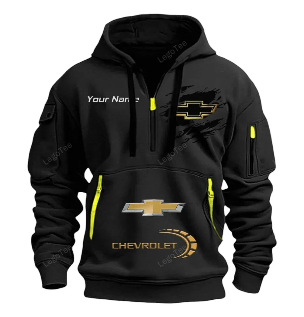 Sporty  Vehicle Hoodie Half Zipper, Streetwear Fan Hoodie CAR113 - Black - Image 2