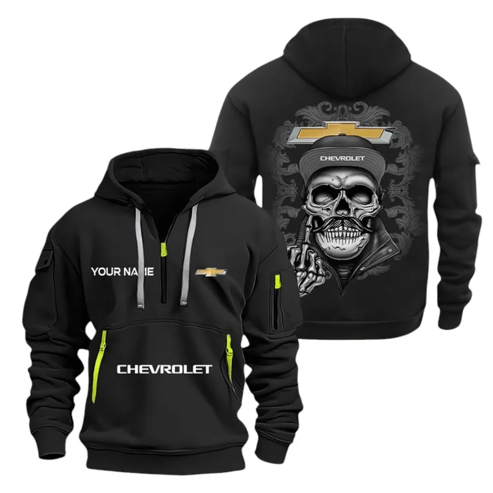 Urban Commuter Car Hoodie Half Zipper, Everyday Fan Hoodie CAR166 - Black - Image 2