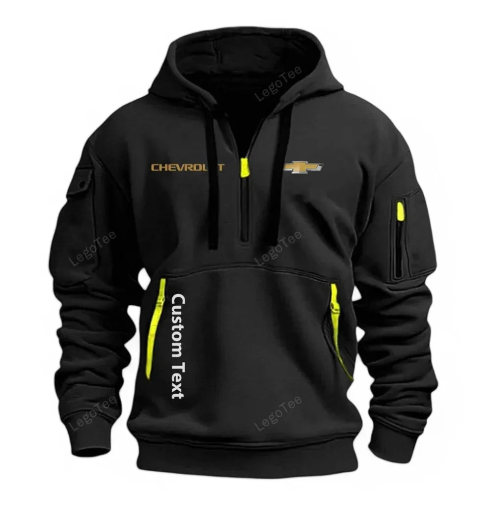 Utility Vehicle Hoodie Half Zipper, True Supporter Half-Zip Hoodie CAR112 - Black - Image 2