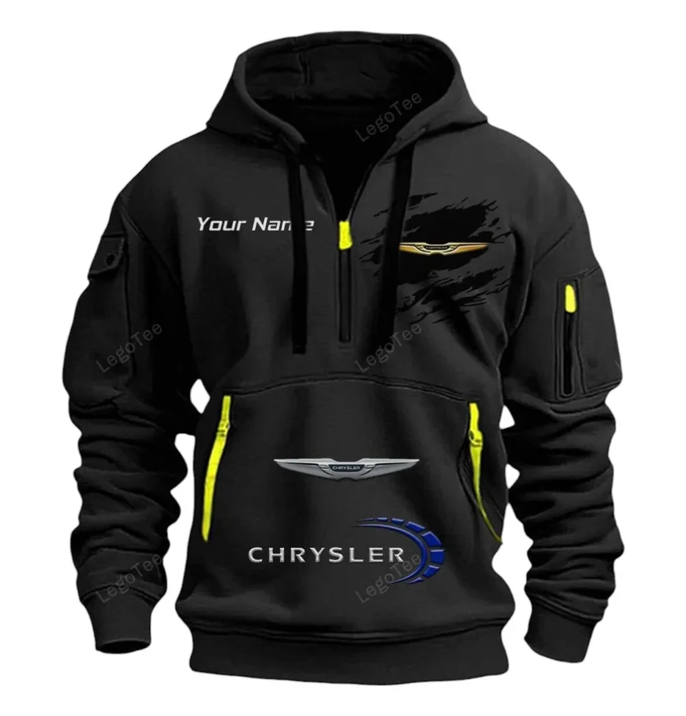 Minivan Hoodie Half Zipper, All-Season Fan Half-Zip Hoodie CAR113 - Black - Image 2