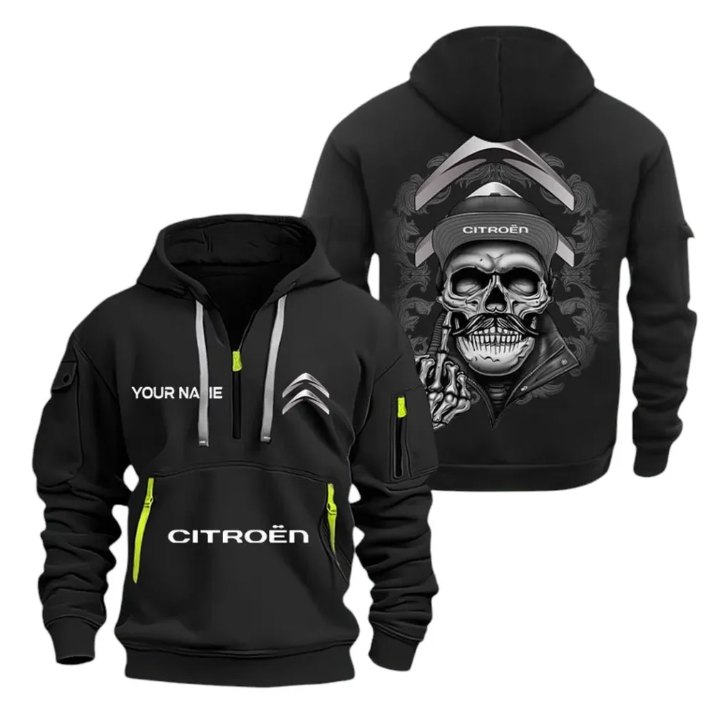 Practical Crossover Hoodie Half Zipper, Active Supporter Half-Zip Hoodie CAR166 - Black - Image 2
