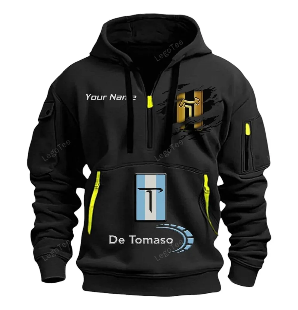 Track Monster Hoodie Half Zipper, True Fan Hoodie CAR113 - Black - Image 2