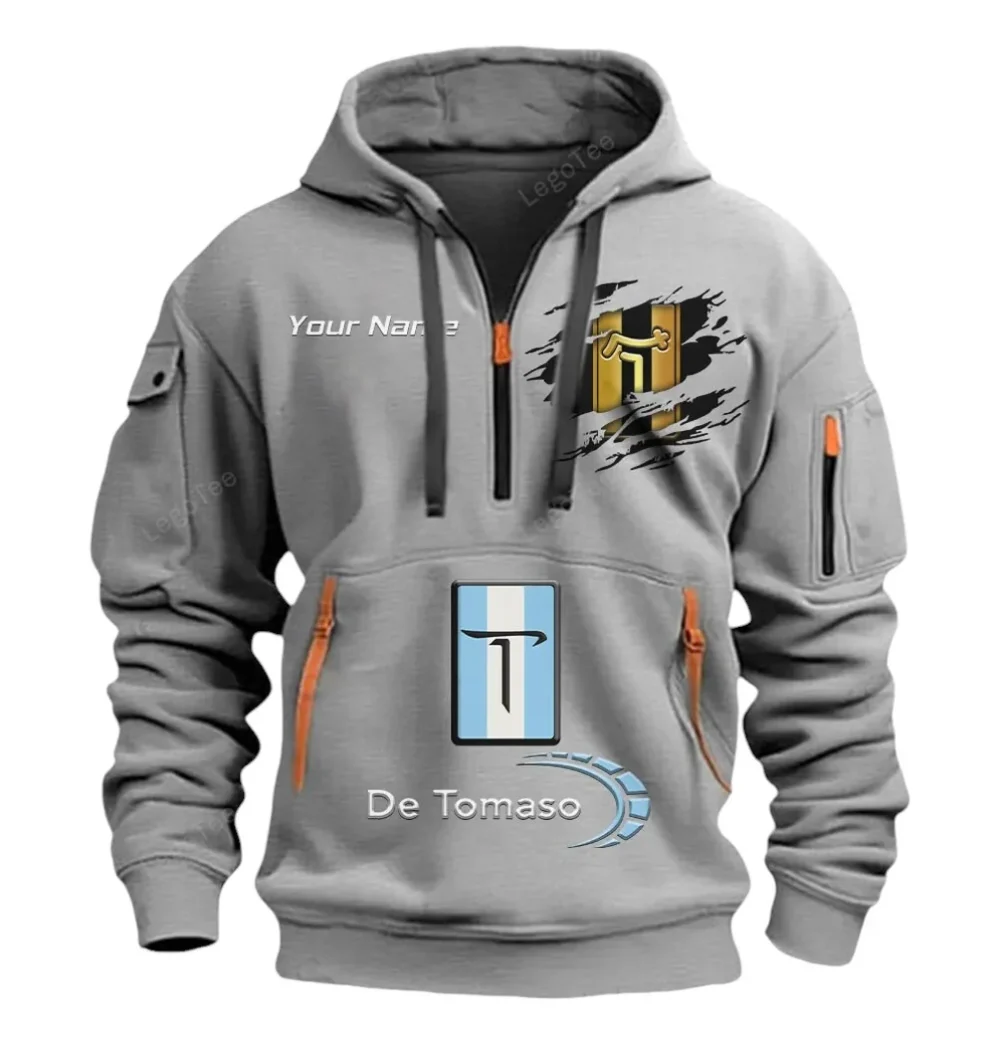 Supercar Ride Hoodie Half Zipper, Supporter Spirit Hoodie CAR113 - Gray - Image 2