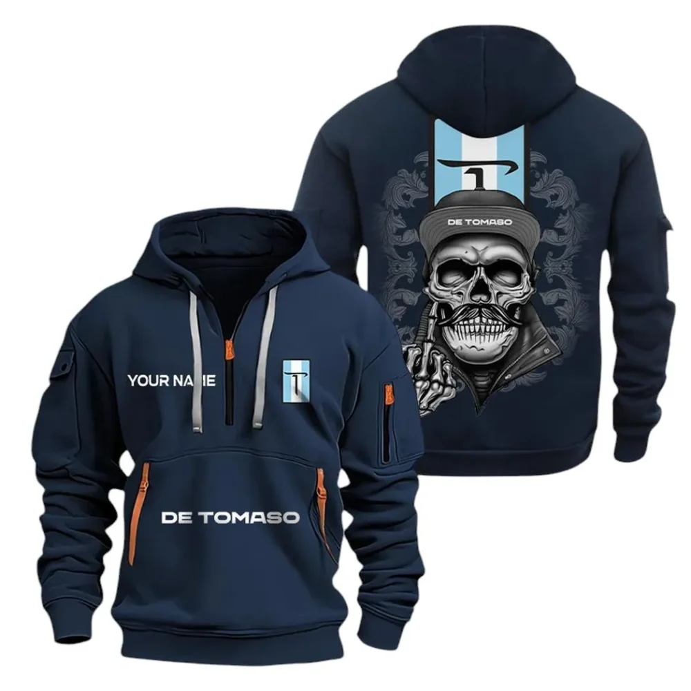 High-Performance GT Hoodie Half Zipper, Streetwear Fan Hoodie CAR166 - Navy - Image 2
