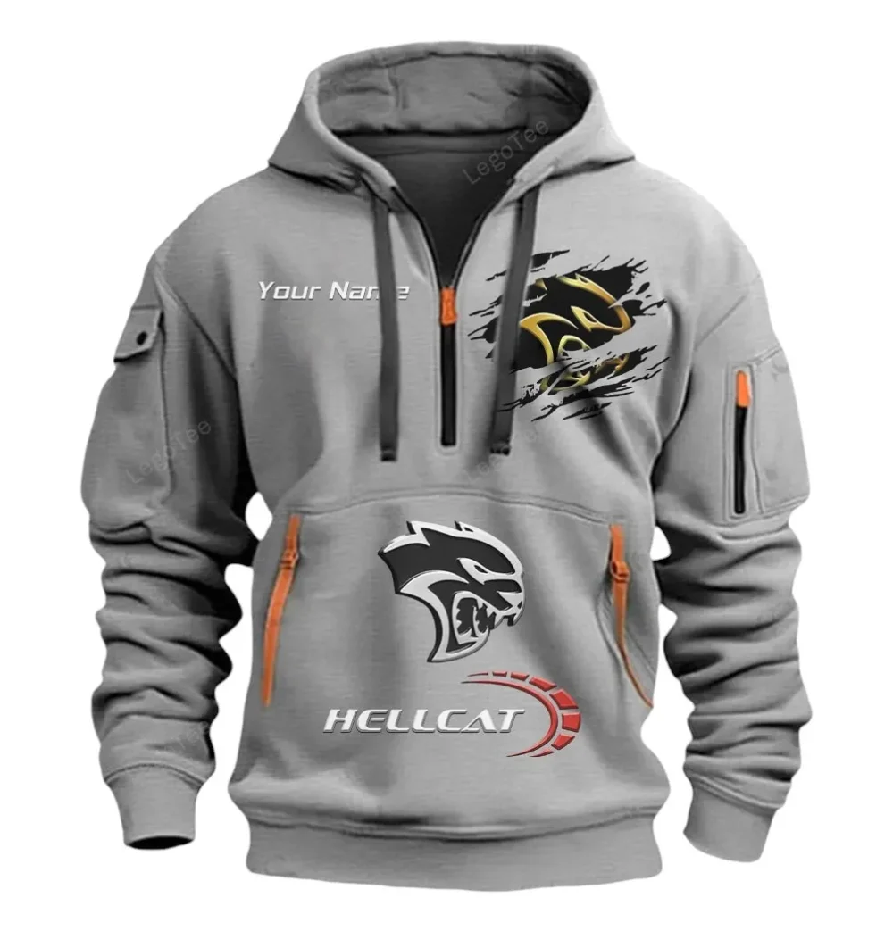 Performance Coupe Hoodie Half Zipper, Supporter Spirit Hoodie CAR113 - Gray - Image 2