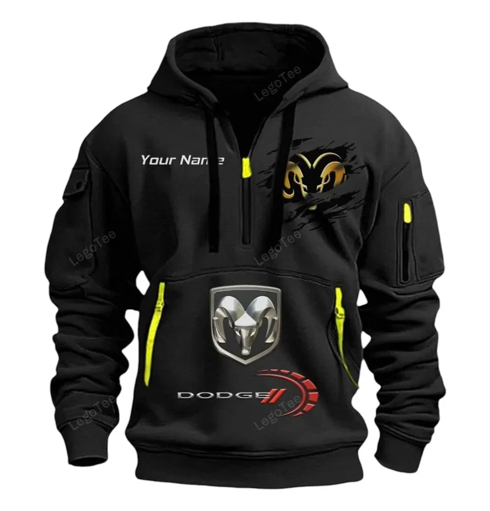 Sports Sedan Hoodie Half Zipper, Sport Spirit Hoodie CAR113 - Black - Image 2