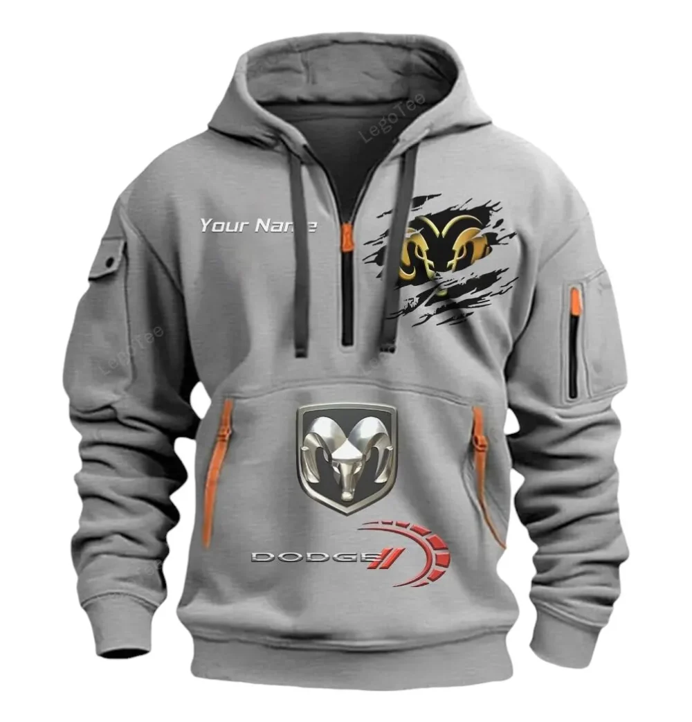 Performance Vehicle Hoodie Half Zipper, Lifestyle Fan Half-Zip Hoodie CAR113 - Gray - Image 2