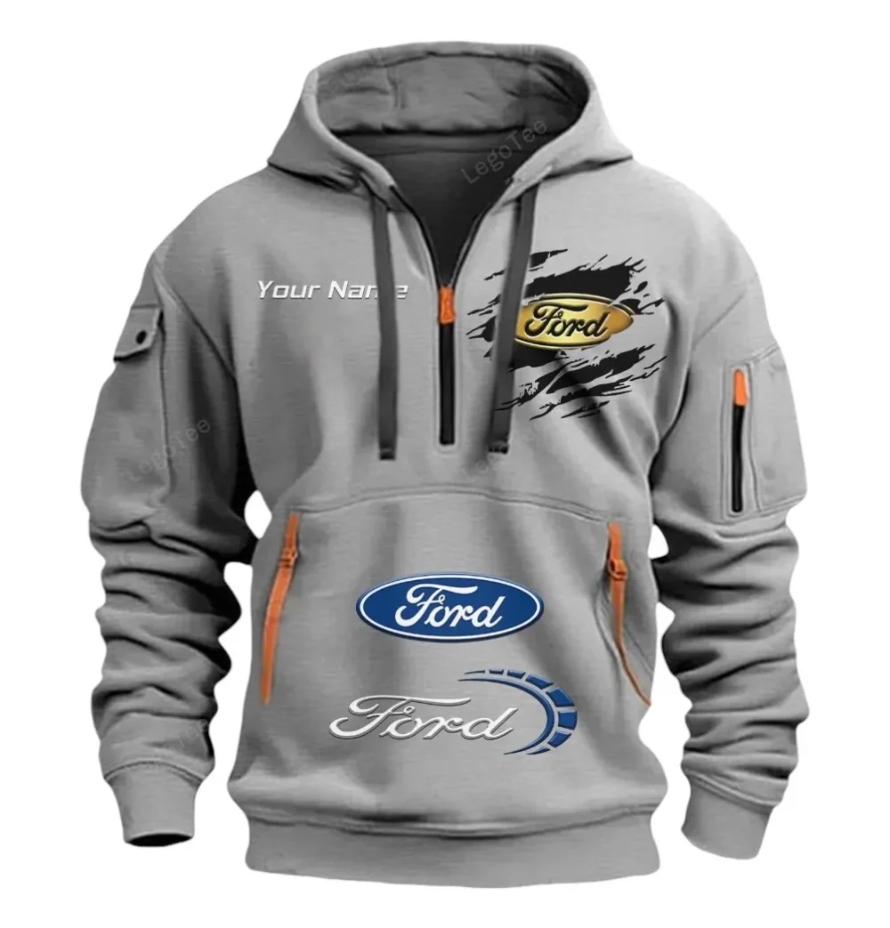 American Classic Hoodie Half Zipper, Game Time Hoodie CAR113 - Gray - Image 2