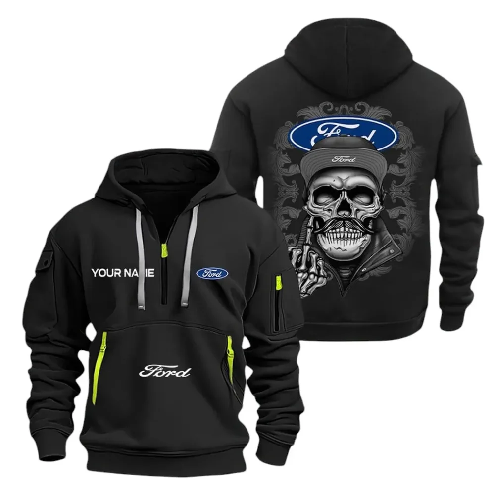 Pickup Legend Hoodie Half Zipper, Game Day Half-Zip Hoodie CAR166 - Black - Image 2