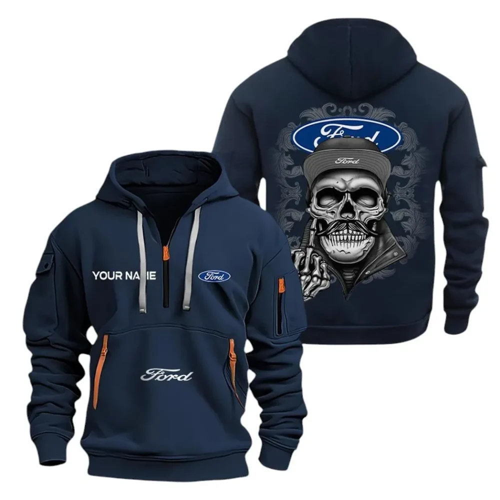 Pickup Legend Hoodie Half Zipper, All-Season Fan Half-Zip Hoodie CAR166 - Navy - Image 2