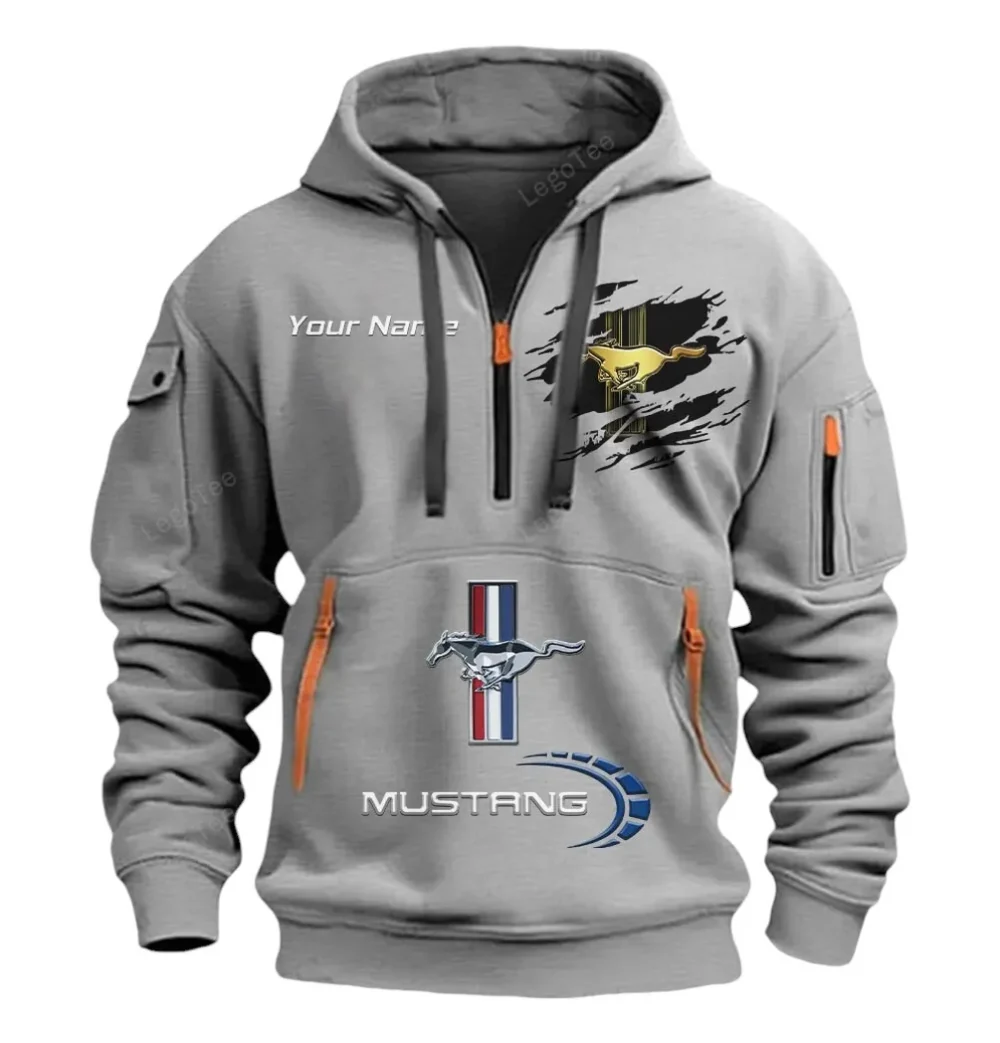 Performance Coupe Hoodie Half Zipper, Supporter Style Half-Zip Hoodie CAR113 - Gray - Image 2