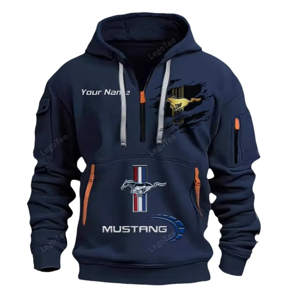 Fastback Coupe Hoodie Half Zipper, Active Supporter Half-Zip Hoodie CAR113 - Navy - Image 2