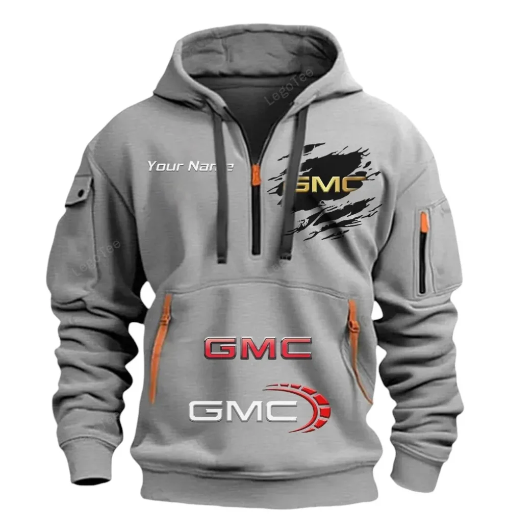 Grade Truck Hoodie Half Zipper, Game Time Hoodie CAR113 - Gray - Image 2