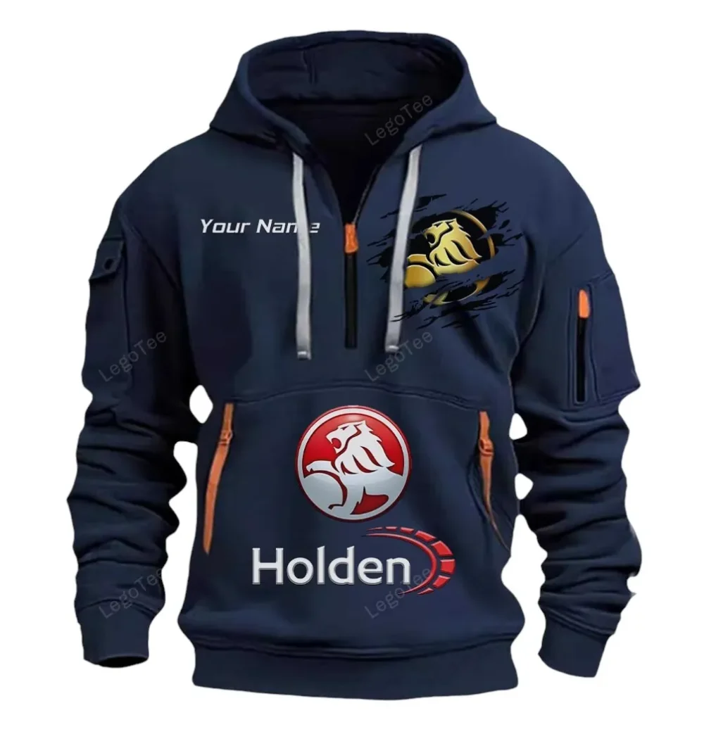 Road Sedan Hoodie Half Zipper, Bold Energy Hoodie CAR113 - Navy - Image 2