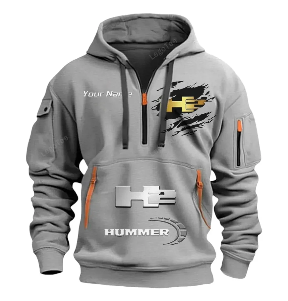 Adventure-Ready Hoodie Half Zipper, Sporty Fan Half-Zip Hoodie CAR113 - Gray - Image 2