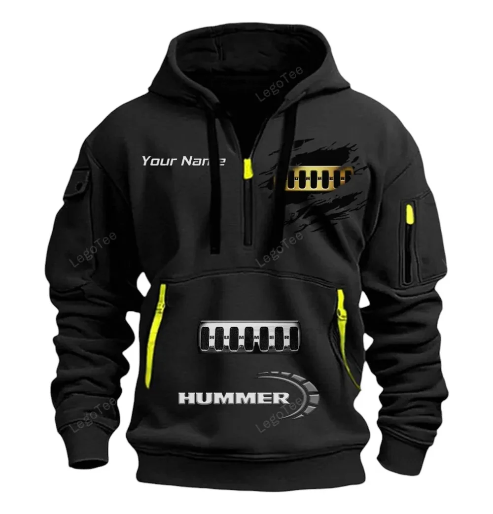 Adventure 4x4 Hoodie Half Zipper, Supporter Style Half-Zip Hoodie CAR113 - Black - Image 2