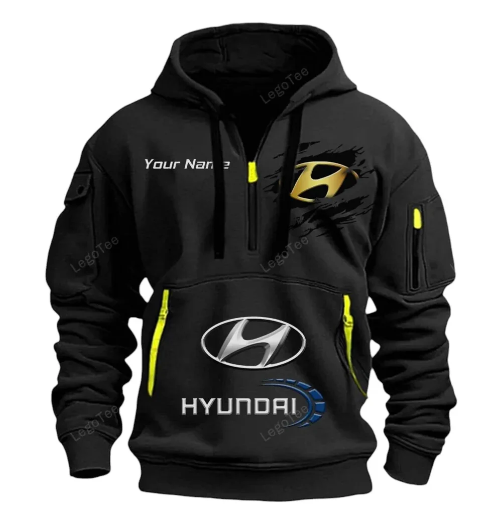 Electric Car Hoodie Half Zipper, Game Time Hoodie CAR113 - Black - Image 2