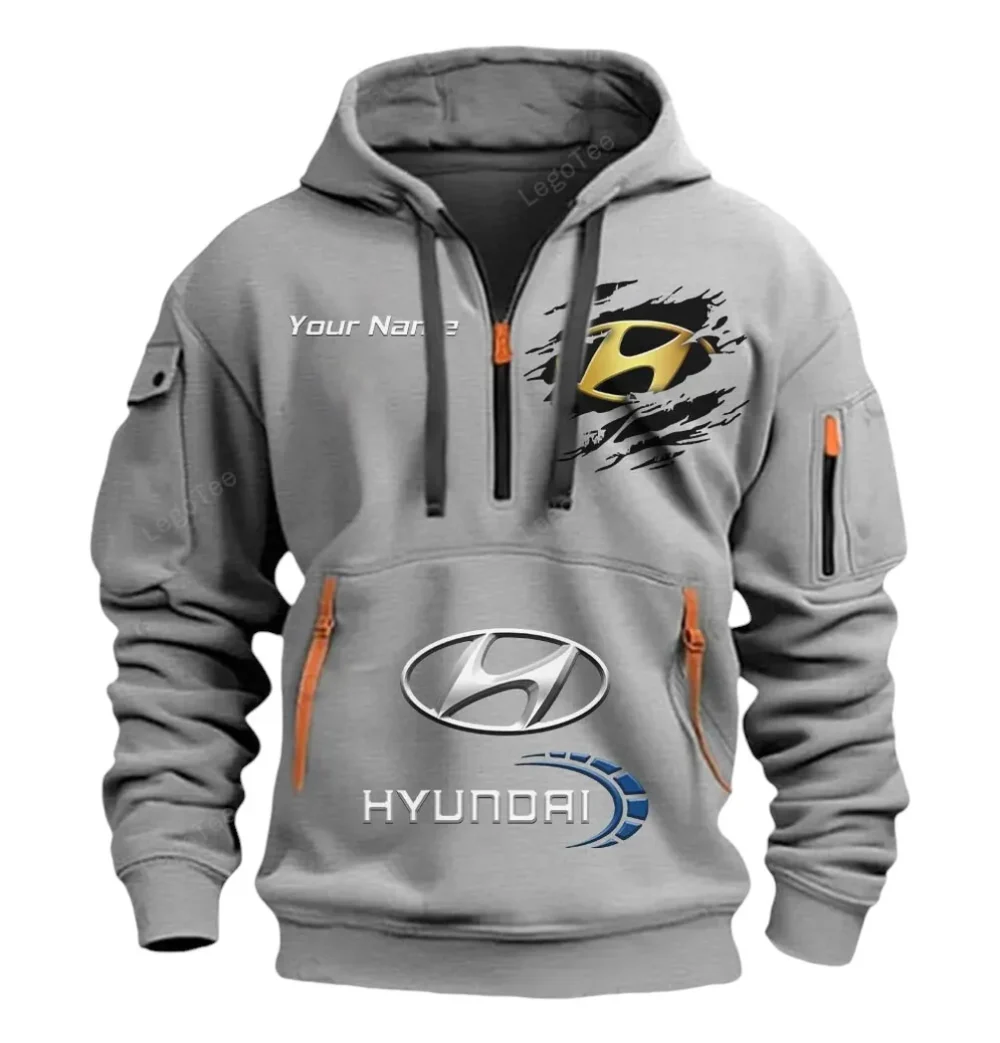 Passenger Vehicle Hoodie Half Zipper, True Supporter Half-Zip Hoodie CAR113 - Gray - Image 2