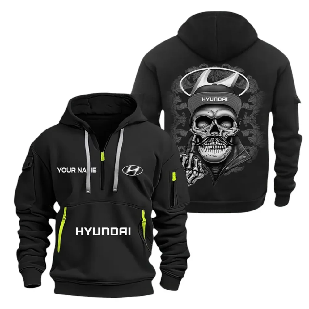 Mid-Size Vehicle Hoodie Half Zipper, Game Day Half-Zip Hoodie CAR166 - Black - Image 2