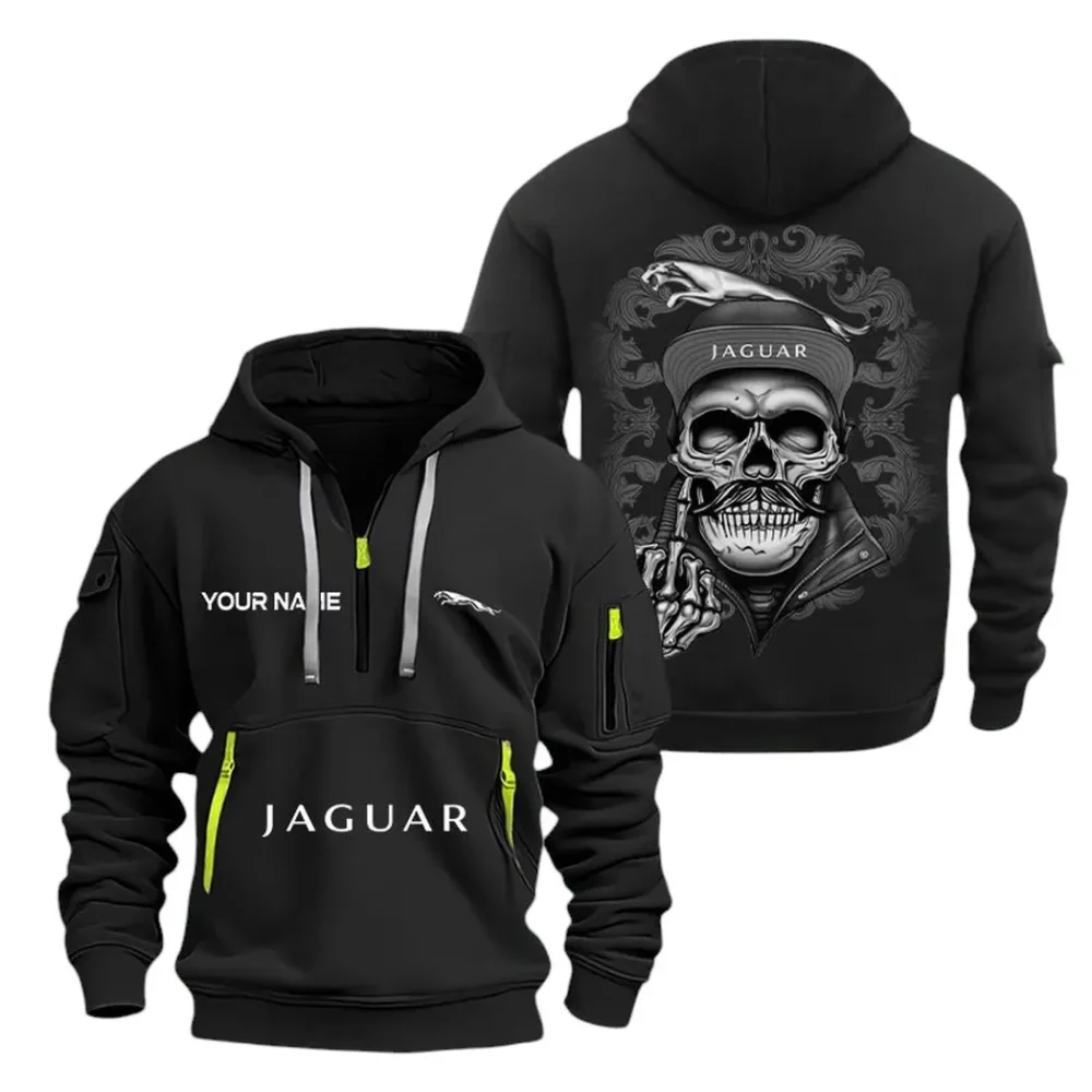 Elegant Road Car Hoodie Half Zipper, Everyday Fan Hoodie CAR166 - Black - Image 2