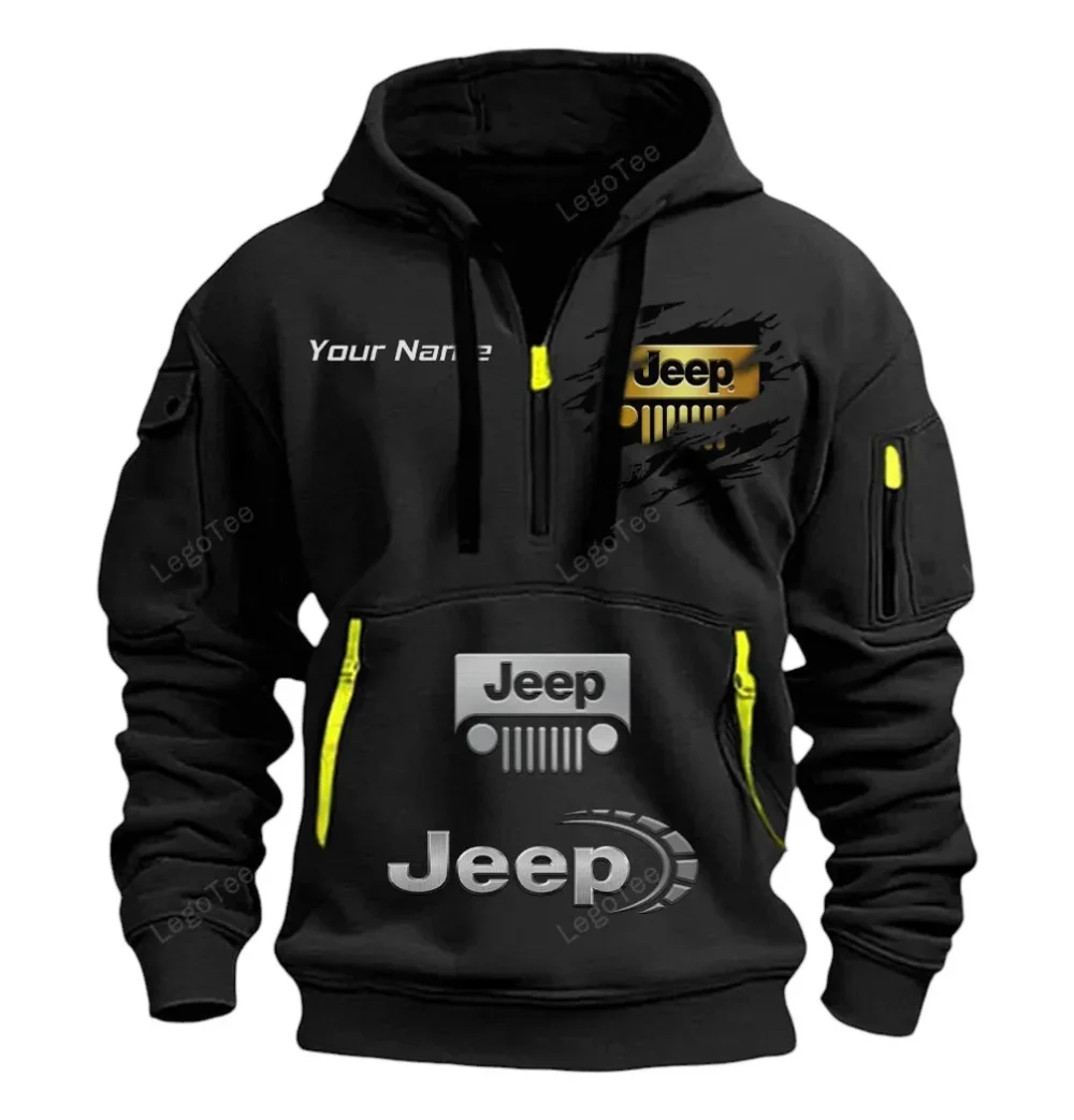 Off-Road Vehicle Hoodie Half Zipper, Game Ready Half-Zip Hoodie CAR113 - Black - Image 2
