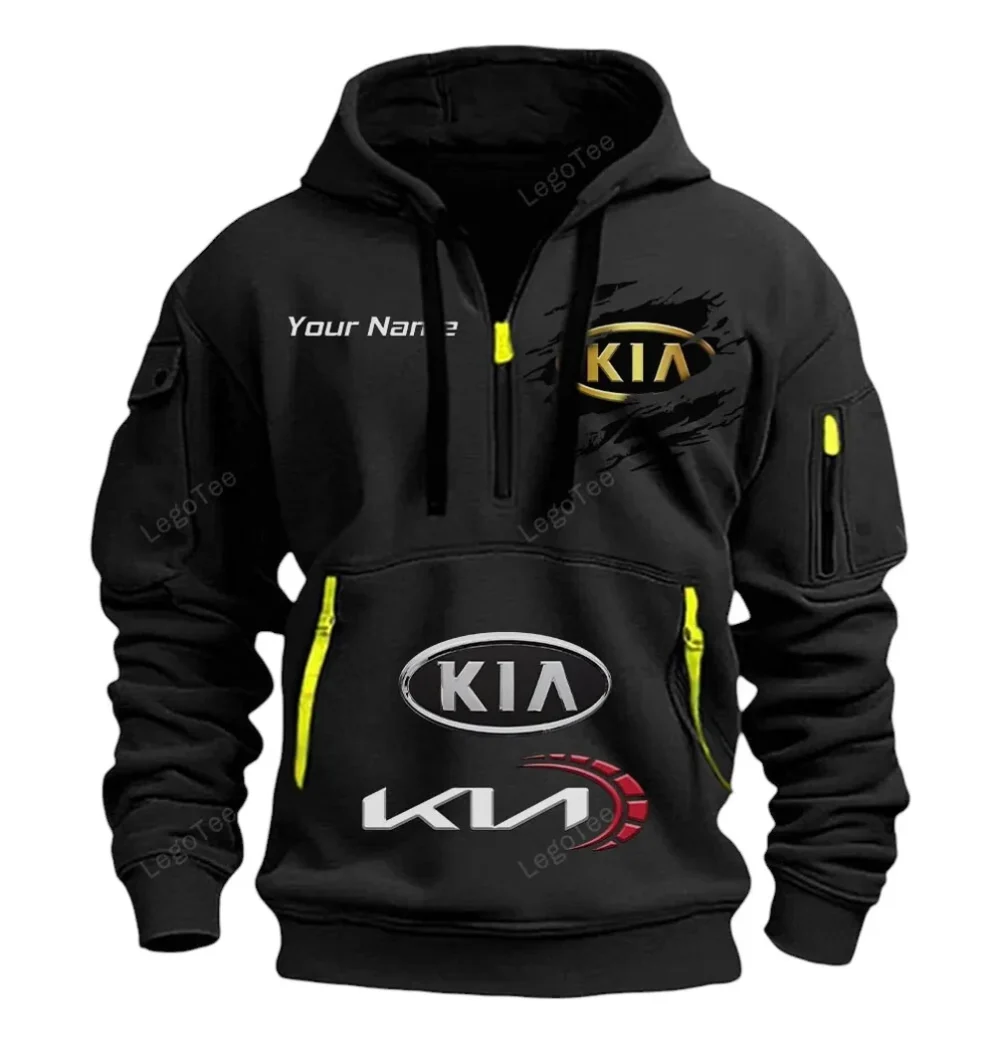 Everyday Vehicle Hoodie Half Zipper, Streetwear Fan Hoodie CAR113 - Black - Image 2