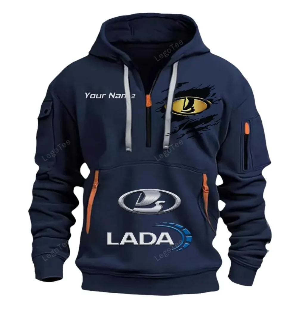 Hatchback Hoodie Half Zipper, Fan Pride Half-Zip Hoodie CAR113 - Navy - Image 2