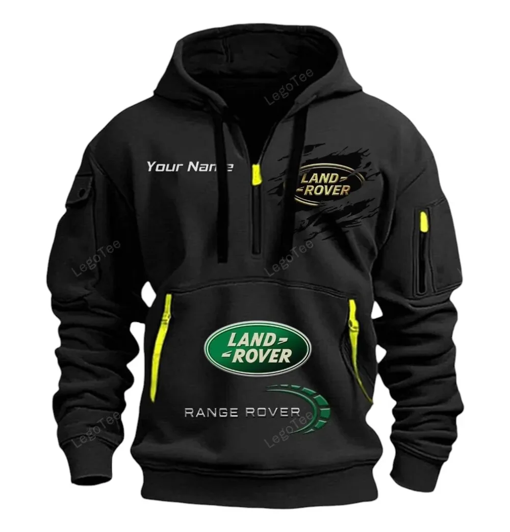 Outdoor Vehicle Hoodie Half Zipper, Classic Sport Half-Zip Hoodie CAR113 - Black - Image 2