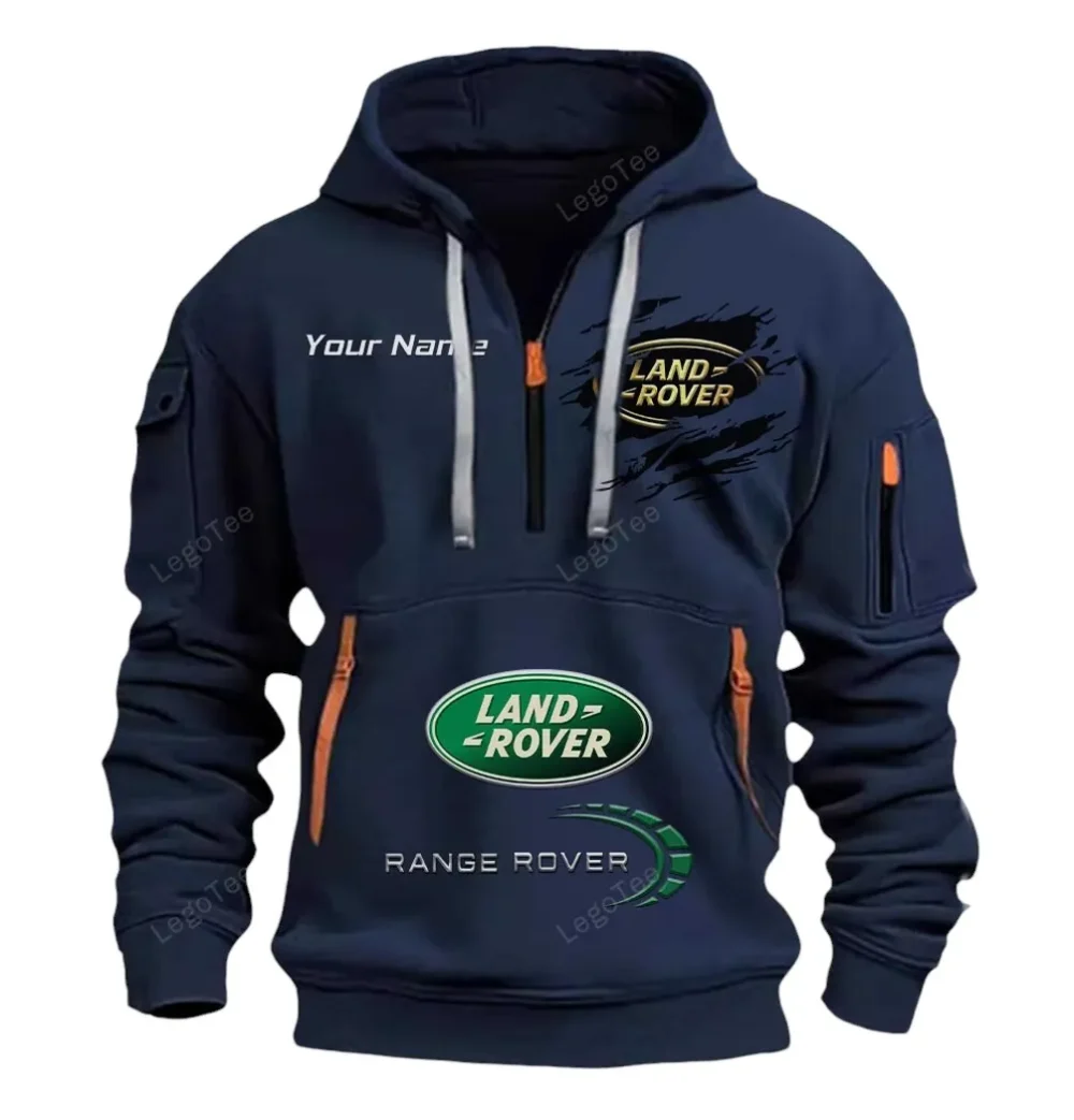 Adventure Vehicle Hoodie Half Zipper, Supporter Style Half-Zip Hoodie CAR113 - Navy - Image 2