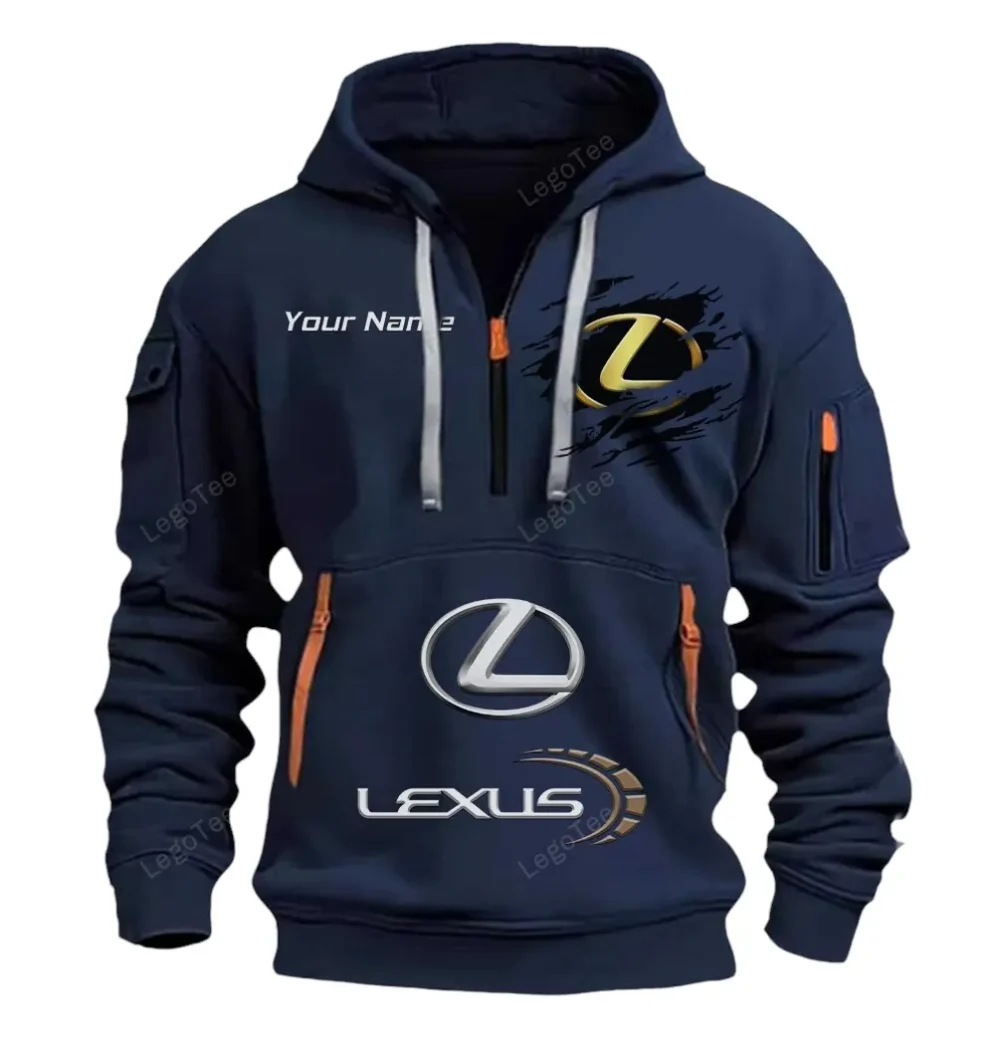 Executive Vehicle Hoodie Half Zipper, Streetwear Fan Hoodie CAR113 - Navy - Image 2